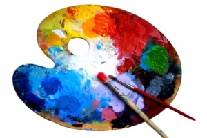 depositphotos 1475670 stock photo oval art palette with paints