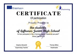 Achievement Certificate all students