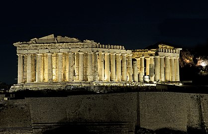 418px Parthenon night view