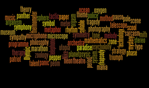 A wordle created by students in September 2015