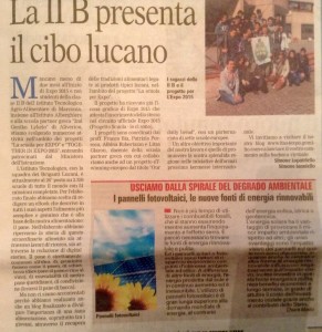 Άρθρο σε Ιταλική εφημερίδα