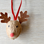 Cute Reindeer Ornament Walnut Crafts