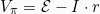 \[V_π = \mathcal{E} - I\cdot r\]