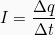 \[Ι = \frac{\Delta q}{\Delta t}\]