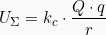 \[U_Σ = k_c \cdot \frac{Q\cdot q}{r}\]