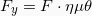 \[F_y = F\cdot\eta \mu \theta\]