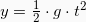 y = \frac{1}{2}\cdot g \cdot t^2