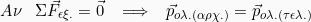 \[A \nu \hspace{3mm}\Sigma \vec{F}_{\epsilon \xi .}=\vec{0} \hspace{3mm} \Longrightarrow \hspace{3mm} \vec{p}_{o \lambda. (\alpha \rho \chi .)} = \vec{p}_{o \lambda. (\tau \epsilon \lambda .)}\]