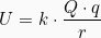 \[U = k\cdot \frac{Q \cdot q}{r}\]