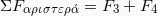 \[ΣF_{αριστερ\acute{α}} = F_3 + F_4\]