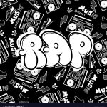 rap hip hop music party illustration in graffiti style, lettering logo, vector.Typography for poster,t-shirt or stickers