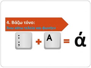 3.Αλλάζωγραμμή Έντερ4.Βάζωτόνο Άνωκάτωτελείακαιφωνήενά