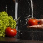 arrangement healthy food being washed