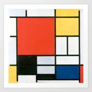 Mondrian 1920 Σύνθεση με κόκκινο μπλε και κίτρινο