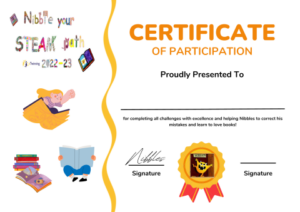 certificate for kids nibble your steam path