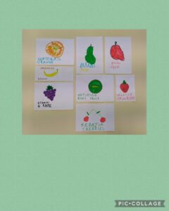 picture cards fruits Evangelia Tsiara kindergarten Kivotos Grevena