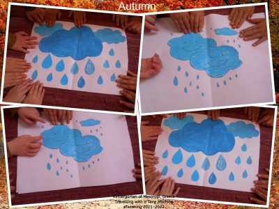 Autumn cloud raindrops