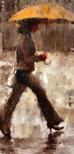 Andre Kohn 1972 Russian born Figurative Impressionist Painter White umbrellas TuttArt@ 13