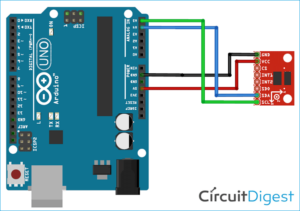 ADXL345 Accelerometer Interface with Arduino Circuit Diagram