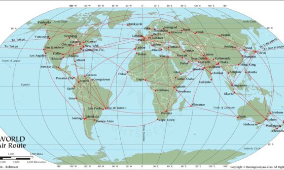 world flight map