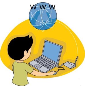 laptop computer to surf world wide web internet