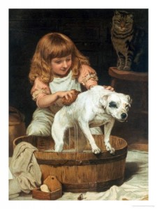 Πίνακας Ζωγραφικής-Το Μπάνιο του Σκύλου (Barber Charles Burton)