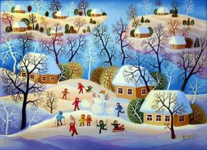 winter povarova joy snow ice painting village art desktop backgrounds national geographic