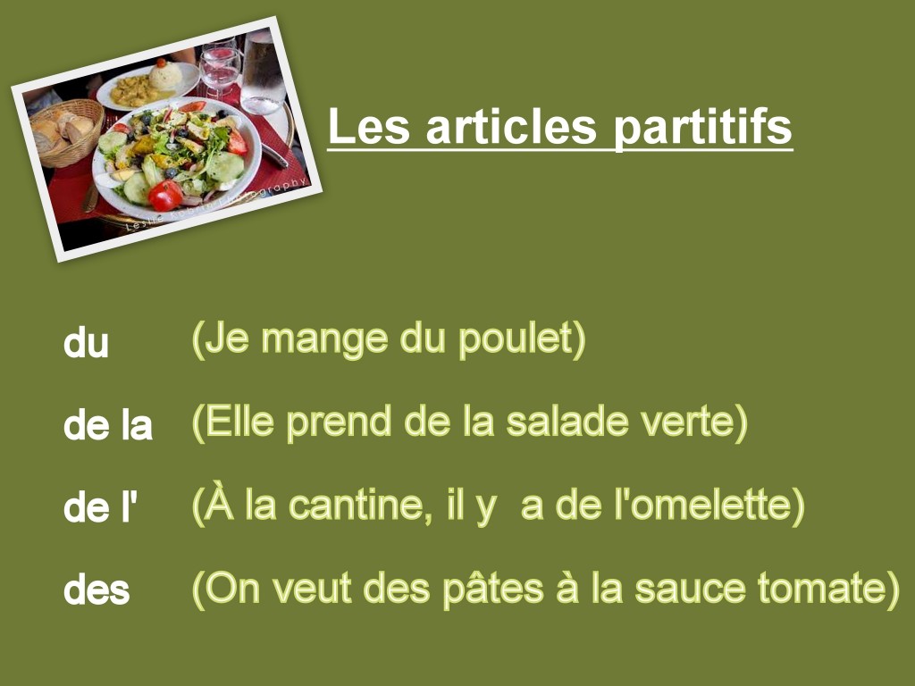 Les articles partitifs