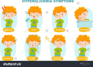 stock vector hypoglycemia symptoms little curly boy diabetes infographic vector 1818942476