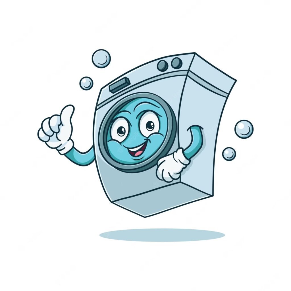 washing machine mascot giving thumbs up 398003 446