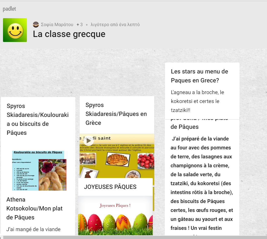 Ma classe sur padlet