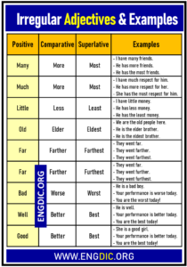 irregular adjectives examples