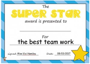 Award for the best team work!