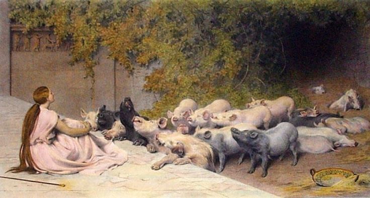 circe and her swine by briton rivi re 1896 orig